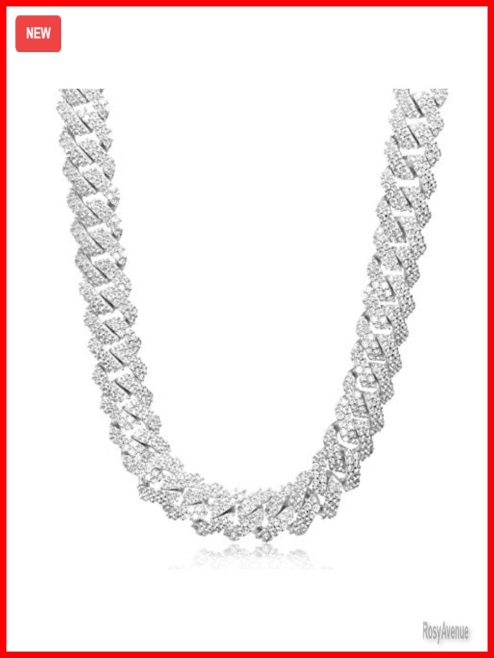 15mm Iced Out Cuban Link Chain 18K or White Gold Plated Necklace Bracelet Men